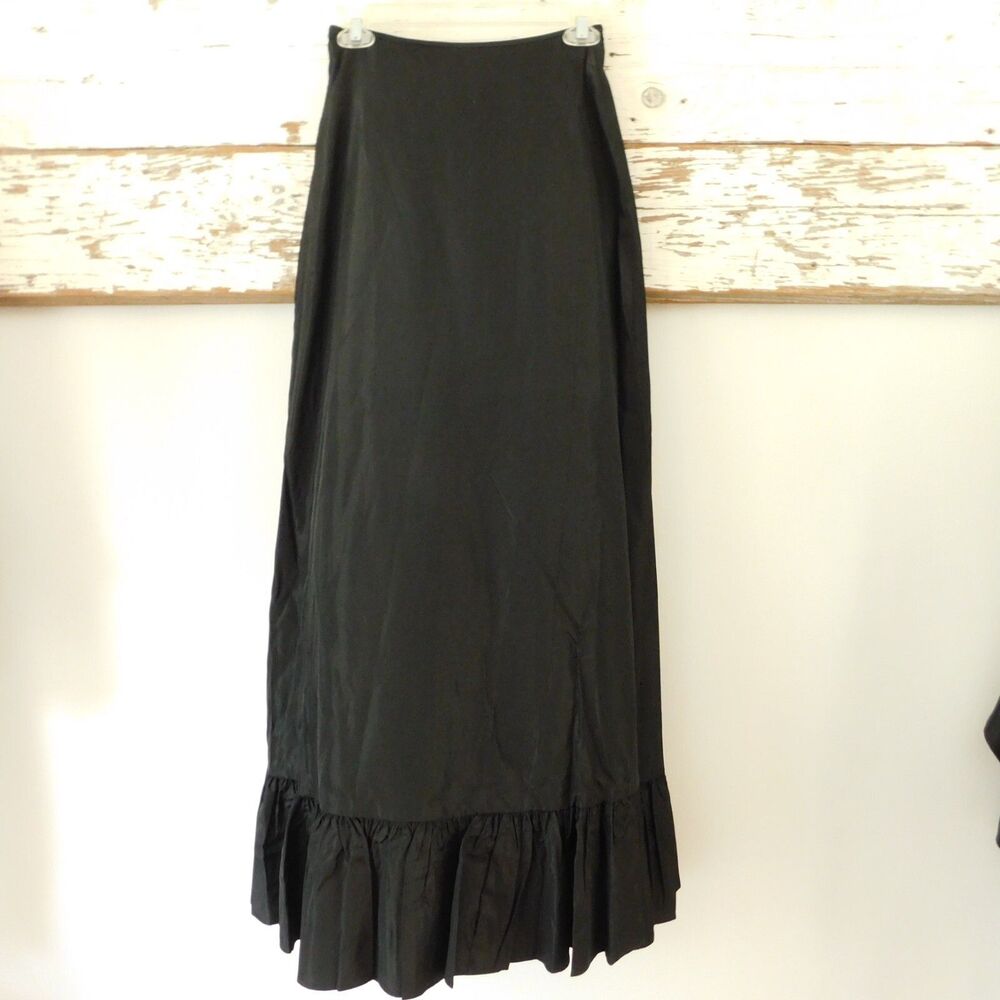 Jessica McClintock Maxi Skirt Gunne Sax Black Lined Ruffle Women's Size 3 NWOT
